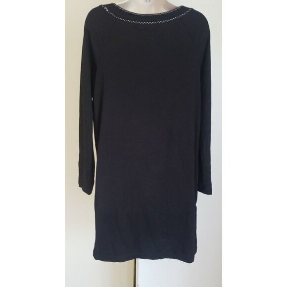 NWT $98 MAX STUDIO LONG SLEEVE KANGAROO POCKET BLACK T-SHIRT SHEATH DRESS SZ M - Picture 4 of 7